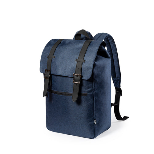 Urbaner Rucksack der Linie Nature aus widerstandsfähigem, PVC-freiem 300D RPET-Polyester, hergestellt aus recyceltem Kunststoff, um die Wiederverwendung von Plastikmüll zu fördern und zur Nachhaltigkeit des Planeten...