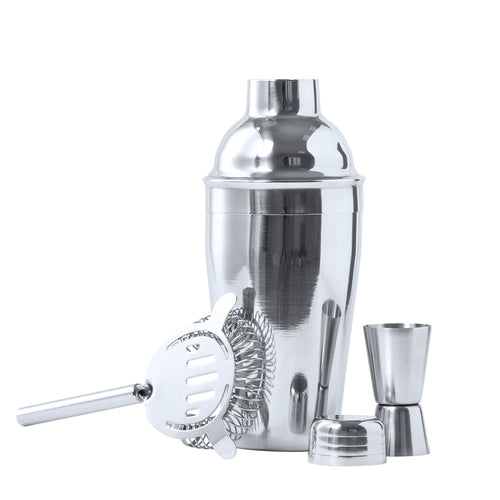Ensemble cocktail avec 3 accessoires, en acier inoxydable avec une finition chromée - Wendol Personnalise