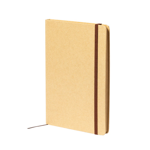 Bloc note A5 de la ligne nature, avec couvertures rigides en carton recyclé résistant - Klamax Personnalise