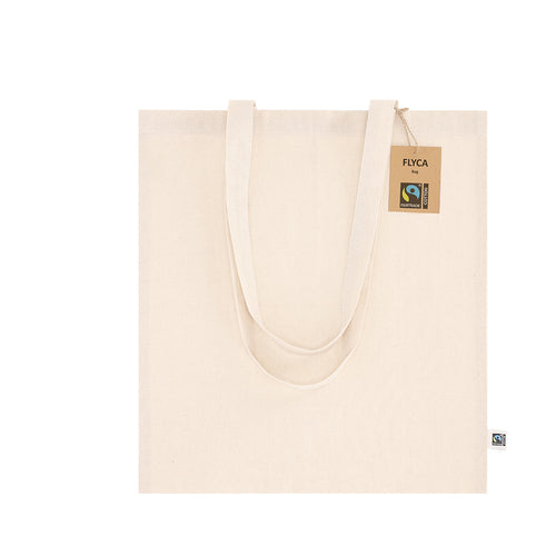 Borse Di Cotone Flyca Fairtrade Personalizzato - Borsa della linea Natura, realizzata in cotone 180g/m2 in tono naturale