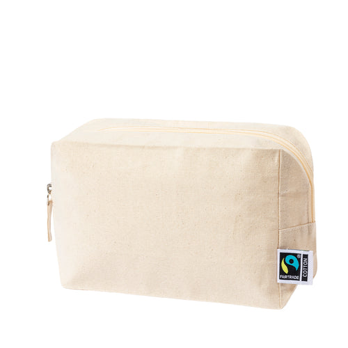 Linie "Natur" Kosmetiktasche hergestellt aus Baumwolle 180g/m2 in einem natürlichen Farbton - Grafox Fairtrade Personalisiert