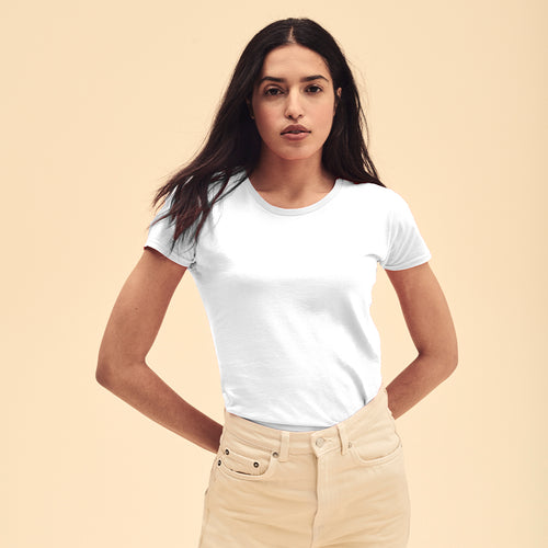 T-shirt blanc pour femems Iconic de Fruit Of The Loom Personnalise