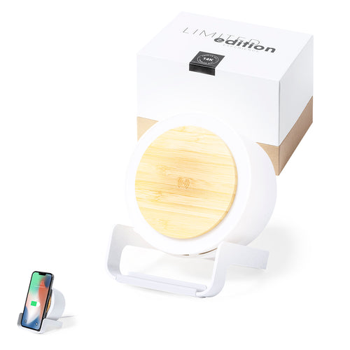 Lampe multifonction Limited Edition Experience avec fonction haut-parleur, chargeur sans fil et prise en charge des appareils mobiles - Sadow Personnalise