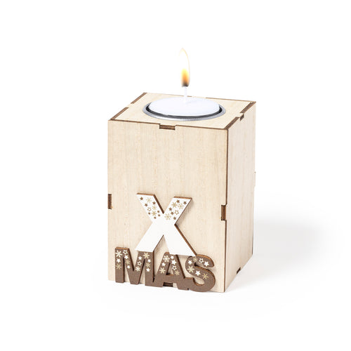 Weihnachts-Duftkerze in der Natur Linie und aus Holz - Jorin Personalisiert
