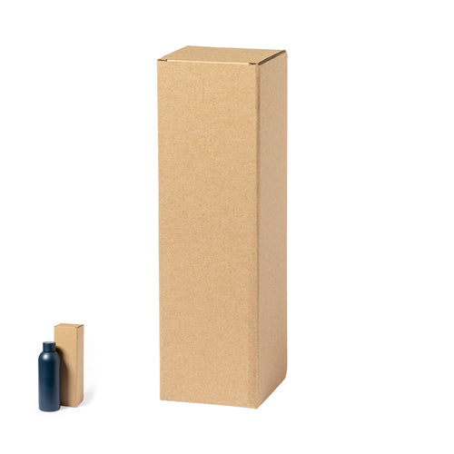 Scatole Di Presentazione Badesy Personalizzato - Scatola promozionale appositamente progettata per le borracce Dimensioni 8x26,7x8 cm, in cartone ondulato riciclato con finitura kraft