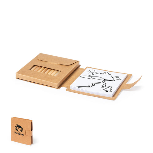 Casi Di Bambini Lauglin Personalizzato - Set per colorare della linea natura in cartone riciclato e con chiusura a nastro sull'aletta