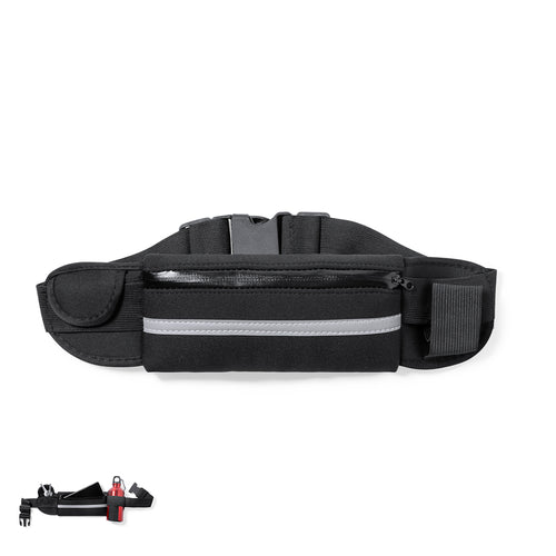 Hochwertige Bauchtasche aus strapazierfähigem Softshell (Neopren), mit reflektierendem Streifen - Basset Personalisiert