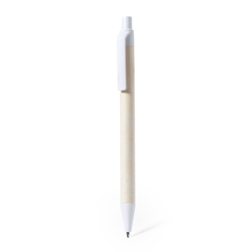 Stylo de la ligne Nature, avec corps en cartons de lait recyclés et détails blancs - Roliok Personnalise