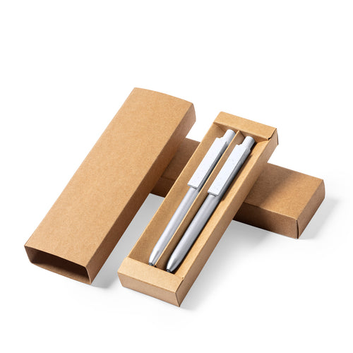 Set Da Scrittura Harzur Personalizzato - Set ecologico penna e roller, realizzato in alluminio riciclato con dettagli in ABS riciclato (RABS)