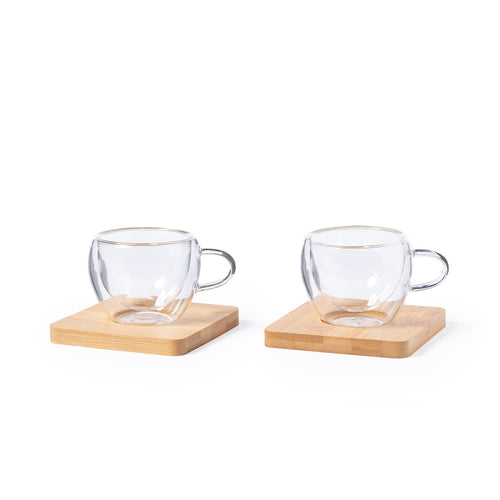 Lot de 2 mugs à double paroi d'une capacité de 60 ml - Gladen Personnalise