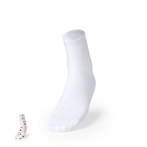 Ein Paar Socken aus weißem Polyester, speziell für den Sublimationsdruck entwickelt - Piodox Personalisiert