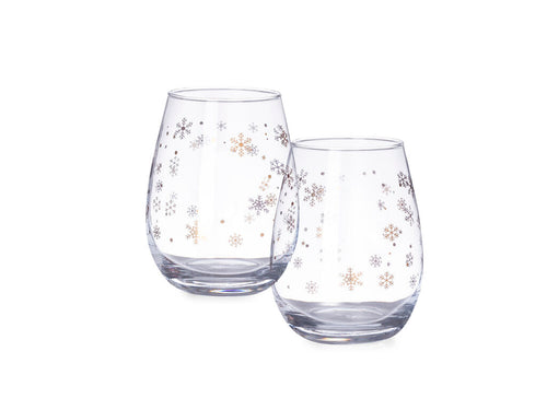 2er-Set Gläser mit originellem Schneeflocken-Design und 500 ml Fassungsvermögen - Katnis Personalisiert