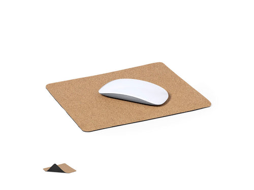 Joli tapis de souris en liège naturel avec une base en caoutchouc noire antidérapante, assurant qu'il reste ferme pendant l'utilisation - Tonya Personnalise