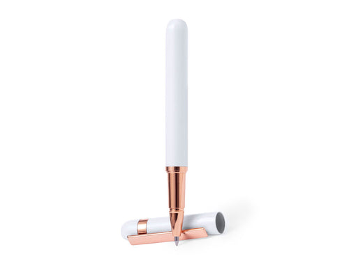 Eleganter Rollerball speziell für die Laserbeschriftung mit rosa Logo - Kasey Personalisiert