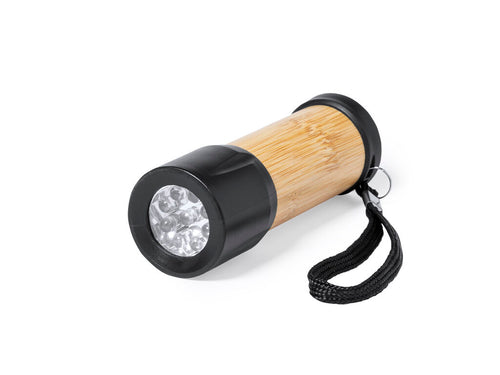 Taschenlampe aus Bambus und robustem schwarzem ABS - Freddie Personalisiert
