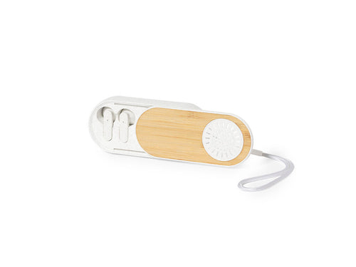 Casque haut-parleur en bambou et canne de blé - Gissel Personnalise