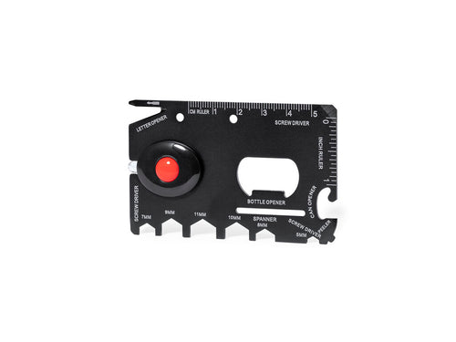 Handliches Multitool aus Edelstahl und schwarz lackiert - Vireon Personalisiert