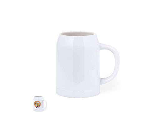 Keramikbecher in eleganter weißer Ausführung für die meisten Bierliebhaber, 700 ml Fassungsvermögen und mit bequemem Griff - Heim Personalisiert