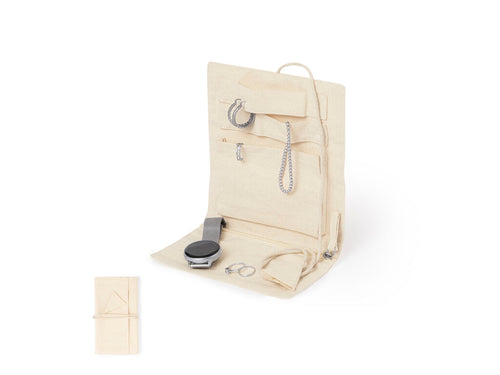 Boîte à bijoux pliable en coton, pour ranger des objets personnels précieux - Azix Personnalise