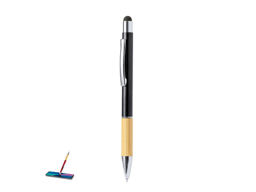 Élégant stylo pointeur en bambou et aluminium avec mécanisme rotatif - Piket Personnalise