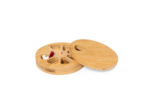 Pilulier hebdomadaire compact en bambou - Medlar Personnalise