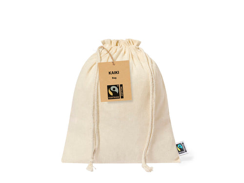 Sac en ligne nature, fabriqué en coton de 105g/m2 de couleur naturelle - Kaiki Fairtrade Personnalise