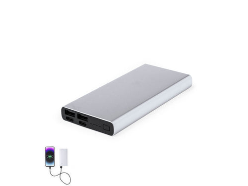 Batterie auxiliaire externe de grande capacité de charge - 10 000 mAh - avec corps fini en aluminium résistant - Tornad Personnalise