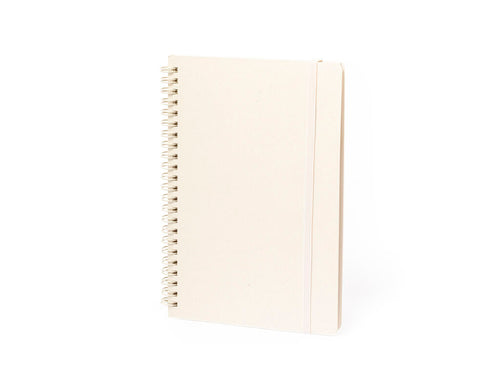 A5-Notizbuch mit doppeltem Metallringbinder und festem Einband aus recycelten Milchkartons - Edilax Personalisiert