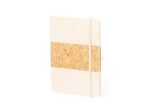 Bloc-notes avec des couvertures dures en liège et en lin - Yacard Personnalise