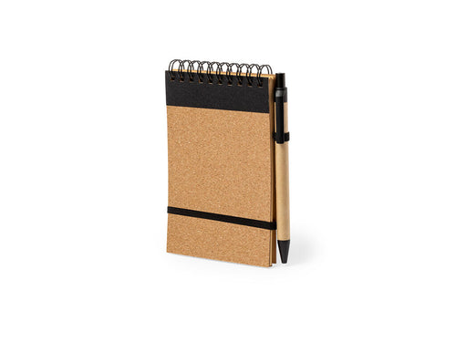 Notizbuch- und Kugelschreiber-Set aus Kork und recyceltem Karton - Teyaki Personalisiert