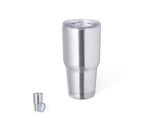 Verre thermique de table en acier inox recyclé à double paroi d’une capacité de 800 ml - Atinger Personnalise