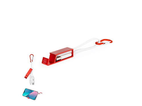 Câble chargeur multifonction, en aluminium recyclé, avec un design ingénieux qui permet de ranger les câbles de chargement confortablement et de faciliter le transport - Pek Personnalise