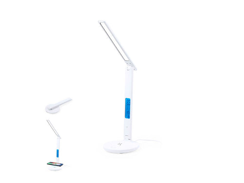 Lampe multifonction pliable tout-en-un, fabriquée en ABS résistant blanc avec finition imitation cuir - Evanex Personnalise