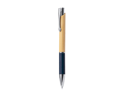Ball pen pointer with bamboo barrel and grip made of recycled textured cardboard - Arvonyx Personalised