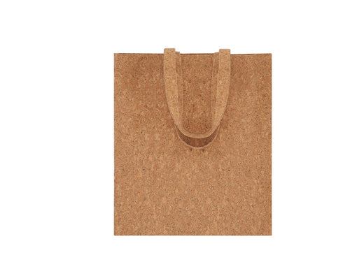 Sac fabriqué en liège naturel, équipé de poignées en même matériau et renforcées, de 50 cm de longueur - Lyrixon Personnalise