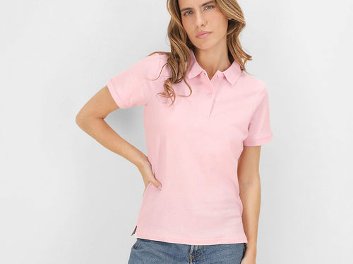 Polo pour femme à manches courtes, confectionné en piqué 100 % coton ring spun de 220 g/m² - Koupan Personnalise