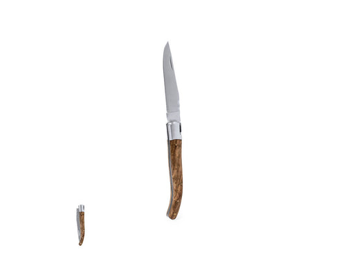 Taschenmesser aus widerstandsfähigem Edelstahl, mit ergonomischem Griff aus lackiertem Naturholz - Rinex Personalisiert