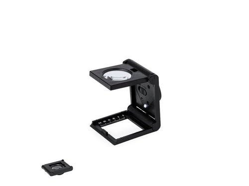 Lenti D'Ingrandimento Tudels 8X Personalizzato - Lente d'ingrandimento pieghevole 8x in resistente PP, con luce LED integrata e righello di misurazione, alimentata da batteria a bottone (inclusa)
