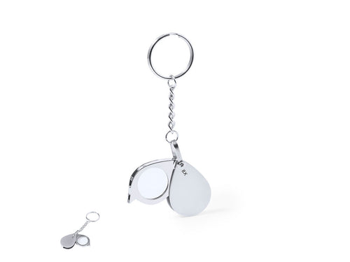 Portachiavi Kitins 8X Personalizzato - Pratico portachiavi pieghevole con lente d'ingrandimento a 8x e realizzato in metallo resistente