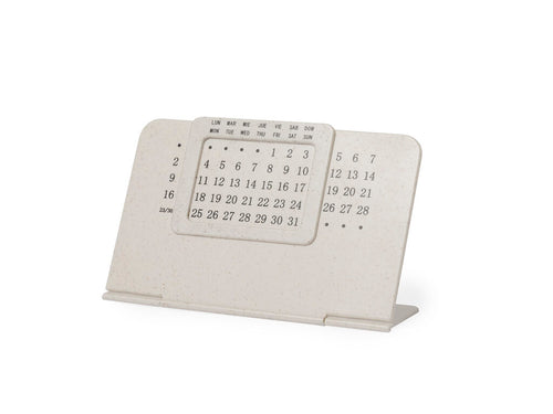 Calendrier perpétuel en paille de blé avec support pliable - Zegler Personnalise