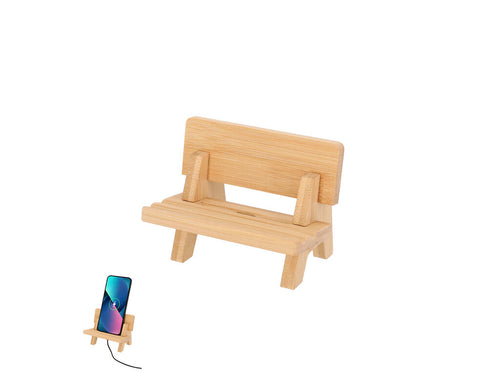 Support pour appareil mobile en forme de banc, fabriqué en bambou résistant - Hadam Personnalise