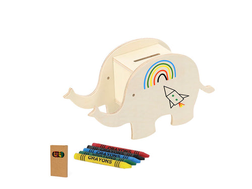 Giochi Per Bambini Yilmax Personalizzato - Salvadanaio realizzato in legno naturale con design di animali