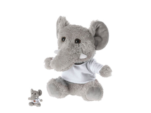 Giochi Per Bambini Brekalo Personalizzato - Morbido peluche elefante con maglietta personalizzabile, ideale per sublima