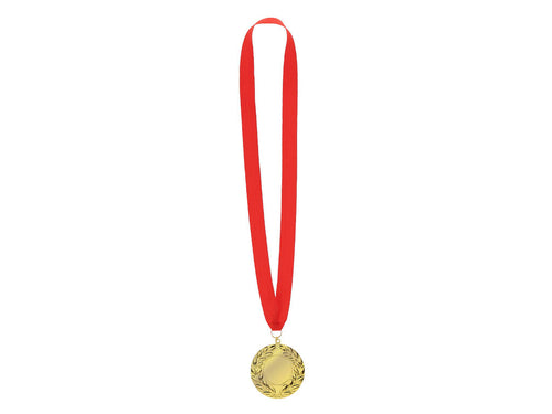 Médaille en métal avec une finition dorée en relief de 7 cm de diamètre - Binea Personnalise
