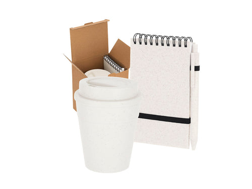 Komplettes Set, das beinhaltet: - Becher aus widerstandsfähigem PP mit einer Kapazität von 370 ml - Cosmor Personalisiert