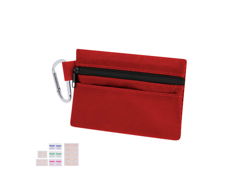 Kit d'urgence de 14 accessoires dans un étui résistant en polyester 600D, avec fermeture éclair, poche frontale et mousqueton métallique - Fredek Personnalise