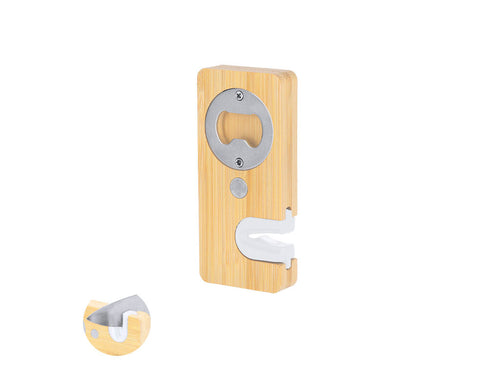 Accessori Per Bevande Stowel Personalizzato - Pratico apribottiglie e affilacoltelli 2 in 1, realizzato in bambù