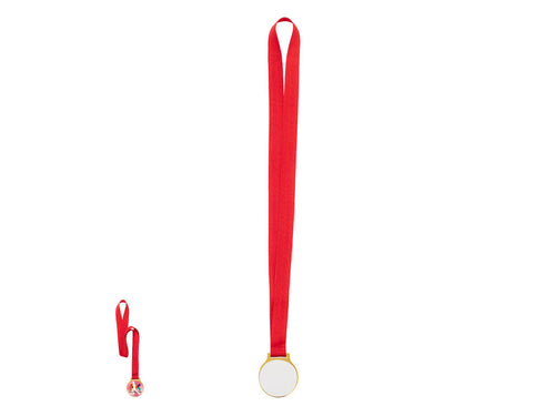 Médaille métallique avec finition dorée lisse, spécialement conçue pour marquage par sublimation (non intégrée au produit, idéale pour imprimer et coller par la suite) - Aviana Personnalise