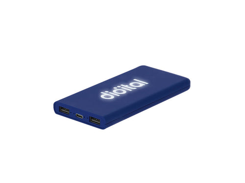 Batterie externe en ABS avec finition caoutchouteuse et capacité de chargement de 5 000 mAh - Caplan Personnalise