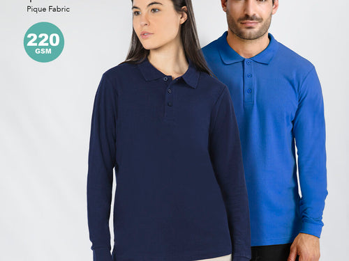 Unisex Langarm-Poloshirt aus Piquéstoff - Charlot Personalisiert